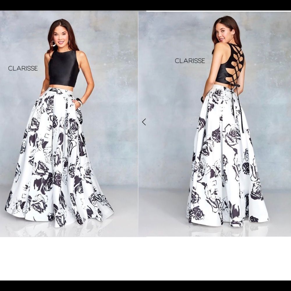 EUREKA Los Angeles cream black floral pockets wedding bridesmaid skirt size 00